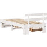 vidaXL krevetna konstrukcija bijelo 75 x 190 cm čvrsta borova drva | shoptok.hr