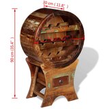 vidaXL Stalak za vino za 10 boca od masivnog obnovljenog drva | shoptok.hr