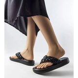 Gemre Black braided flip-flops Zula | Shoptok.si