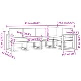  Set vanjskih sofa 5 kom. Prirodna i svijetlo siva Smeđa 251 x 132,5 x 73 cm | shoptok.hr
