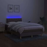  Box spring postelja z vzmetnico LED taupe 120x190 cm blago | Shoptok.si