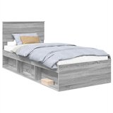 Krevetna konstrukcija s uzglavljem Siva Sonoma 75 x 190 cm | shoptok.hr