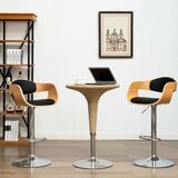 Furnova Barski stolčki 2 kosa črni ukrivljen les in umetno usnje, (21949440) | Shoptok.si