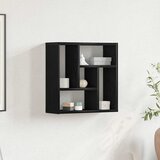 vidaXL Stenska polica črna hrast 45x16x45 cm inž. les | Shoptok.si