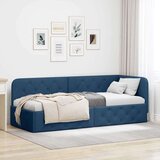 vidaXL kutni okvir kreveta s uzglavljem plava 80 x 200 cm tkanina | shoptok.hr