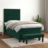 Box spring krevet s madracem tamnozeleni 80 x 200 cm baršunasti | shoptok.hr
