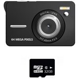 INF Kompakten študentski fotoaparat 4K, 64MP, 18x zoom, 32GB TF Black, (5000324293) | Shoptok.si