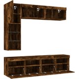  7-dijelni set zidnih TV ormarića LED boja dimljenog hrasta | shoptok.hr