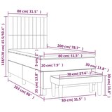Box spring krevet s madracem tamnosivi 80 x 200 cm baršunasti | shoptok.hr