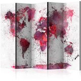  Paravan u 5 dijelova - World Map: Red Watercolors II [Room Dividers] 225x172 Cijene