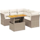  5-dijelni vrtni set sofa s jastucima bež od poliratana | shoptok.hr