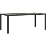  7-dijelni vrtni blagovaonski set s jastucima crni od poliratana Crna 190 x 90 x 75 cm | shoptok.hr