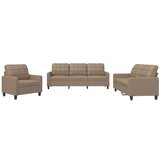 Maison Chic Sedežna garnitura - kavč 3-delna z blazinami kapučino umetno usnje, (21729288) | Shoptok.si