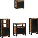 vidaXL Set namještaja za kupaonicu 4 pcs Čvrsto reciklirano drvo | shoptok.hr