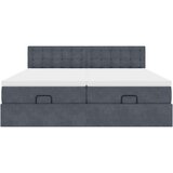 vidaXL Otomanski posteljni okvir z vzmetnicami siv 180x200cm žamet | Shoptok.si
