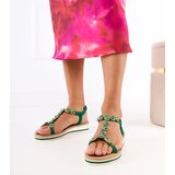 Gemre Green sandals adorned with rhinestones Klaura | shoptok.hr