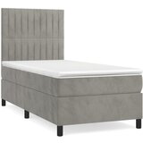Maison Chic Box spring postelja - Vzmetna postelja z vzmetnico svetlo siva 80x200 cm žamet SL13292, (21901792) Cene