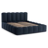Micadoni Tamno plavi tapecirani bračni krevet s prostorom za odlaganje s podnicom 200x200 cm Lupine – | shoptok.hr