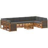 vidaXL Zunanja garnitura za sedenje 8 pcs Naravna in antracitna, (5000281877) | Shoptok.si