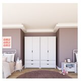 Hanah home duru 1600-022 matte white wardrobe | ePonuda.com
