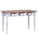  Pisalna miza s predali bela 117x57x75 cm trden predelan les, (20787498) | Shoptok.si