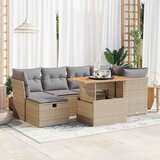 vidaXL 7-dijelni set vrtnih sofa s jastucima bež od poliratana bagrem | shoptok.hr