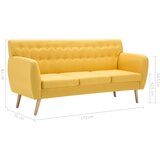  Trosjed presvučen tkaninom 172 x 70 x 82 cm žuti | shoptok.hr