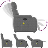 vidaXL Električni masažni naslonjač na podizanje tamnosivi mikrovlakna | shoptok.hr