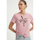 G-star Raw Bombažna kratka majica ženska, roza barva, D24595-4107