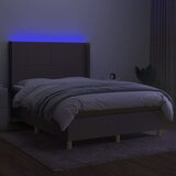  box spring s madracem LED smeđesivi 140x190 cm tkanina | shoptok.hr