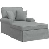  Ležaljka s suknjom s jastukom 3 pcs Svijetlo siva tkanina | shoptok.hr