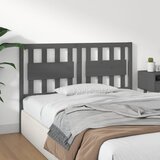  Uzglavlje za krevet sivo 125,5 x 4 x 100 cm od masivne borovine | shoptok.hr