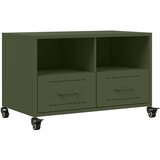 Maison Chic TV omarica - TV enota - Televizijska omarica olivno zelena 68x39x43,5 cm jeklo, (21698954) Cene