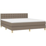  box spring s madracem LED smeđesivi 160x200 cm tkanina | shoptok.hr
