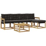 vidaXL Zunanja garnitura za sedenje z blazino 6 pcs Bela in črna, (5000282313) | Shoptok.si