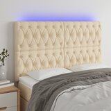 vidaXL LED posteljno vzglavje krem 160x7x118/128 cm blago Cene