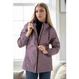 Dewberry 53121 Hooded Women Raincoat-PLUM