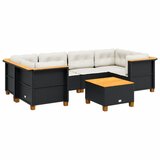  The Living Store Vrtna sedežna garnitura 7-delna z blazinami črn poli ratan - Vrtna Sedežna Garniture, (21460373) | Shoptok.si