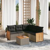  The Living Store Vrtna sedežna garnitura 6-delna z blazinami siv poli ratan - Vrtna Sedežna Garniture, (21465495) | Shoptok.si