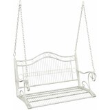 vidaXL Gugalna klop Jeklo 115 x 61 x 63 cm Antik bela, (5000247267) | Shoptok.si