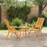 vidaXL Vrtnik Bistro Set 3 pcs Rjava Trden akacijev les | Shoptok.si