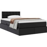  Krevet s od storage s madracem Crna 120 x 190 cm Lažna koža | shoptok.hr