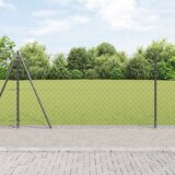 vidaXL verižna ograja z 13 stebri 1.2x25 m cinkano jeklo | Shoptok.si