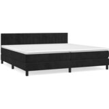 The Living Store Box spring postelja z vzmetnico črna 200x200 cm žamet - Box Spring Postelja, (21489713) | Shoptok.si