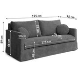 Ropez Tamno siva sofa 195 cm Paphos – | shoptok.hr