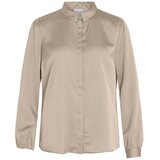 Vila Topi & Bluze Noos Ellette Satin Shirt - Cement Bež Cene