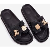 Boto Women's Slippers With Bow And Golden Brooch Black Lynara | shoptok.hr