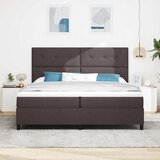  Krevet s opruga kutije Tamno smeđa 200 x 200 cm tkanina | shoptok.hr