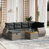  The Living Store Vrtna sedežna garnitura 7-delna z blazinami siv poli ratan - Vrtna Sedežna Garniture, (21455109) | Shoptok.si