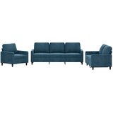  3-dijelni set sofa s jastucima plavi baršunasti | shoptok.hr